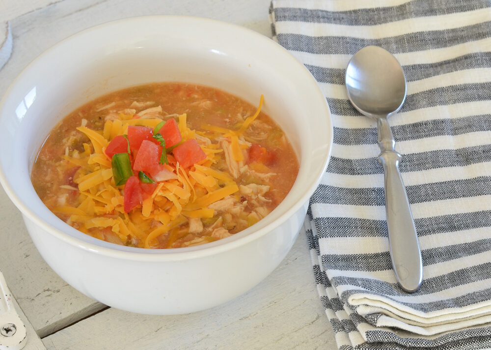 The Easiest Crock Pot Chicken Green Chili - Sarah Joy