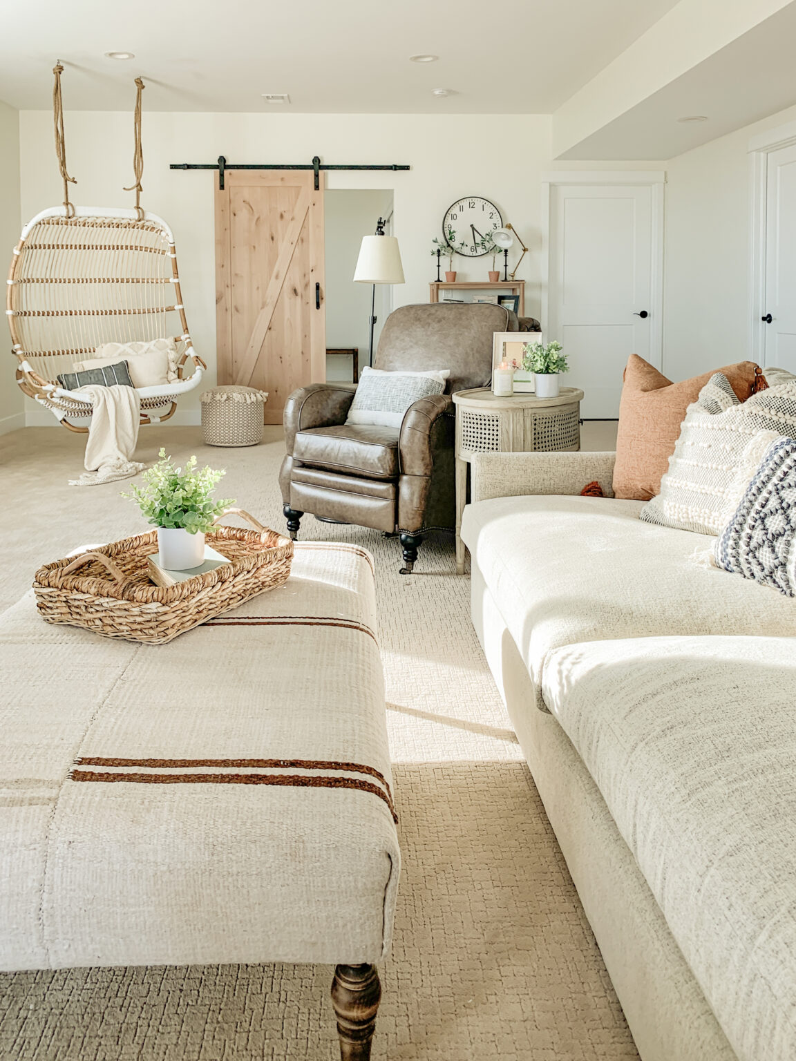 Modern Farmhouse Basement (Furniture is Here!) - Sarah Joy