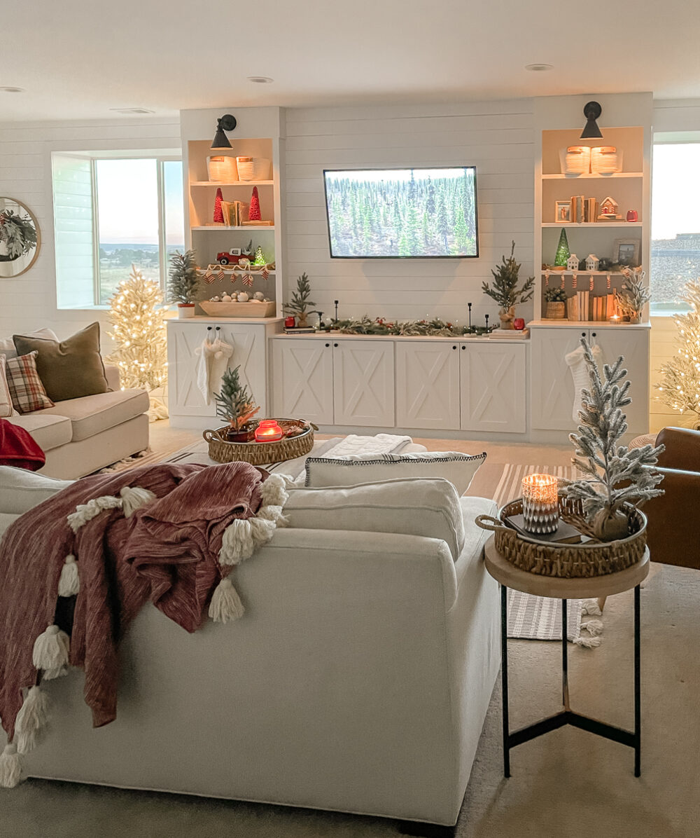 Christmas Family Room in the Basement - Sarah Joy